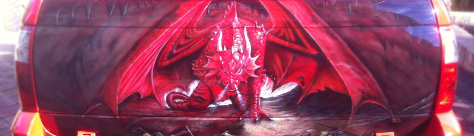 Rear Ute dragon airbrush artwork